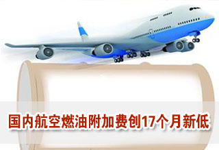 國(guó)內(nèi)航空燃油附加費(fèi)降至百元 創(chuàng)17個(gè)月以來新低