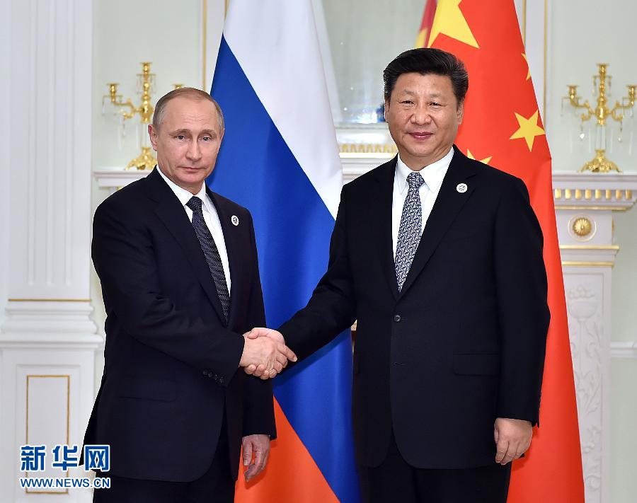 6月23日，國家主席習近平在烏茲別克斯坦塔什干會見俄羅斯總統普京。新華社記者李濤攝